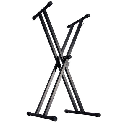 On Stage KS7171 Double X-Braced Ergo-Lok Keyboard Stand - Adjustable Height 27"-39", 120 lbs Capacity, Black Finish