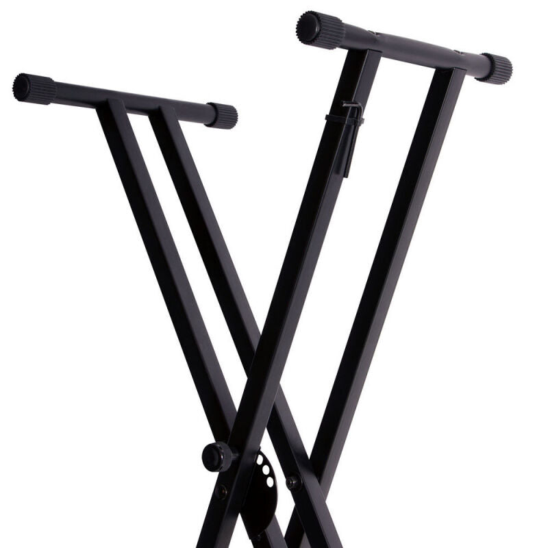On Stage KS7171 Double X-Braced Ergo-Lok Keyboard Stand - Adjustable Height 27"-39", 120 lbs Capacity, Black Finish — view 2