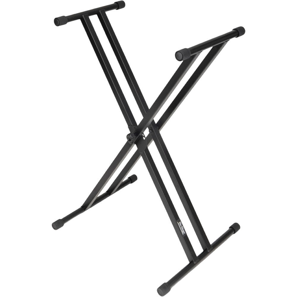 On Stage KS7191 Double X-Braced Keyboard Stand - Adjustable Height, Black Metal Construction, Fits Medium-Format Keyboards