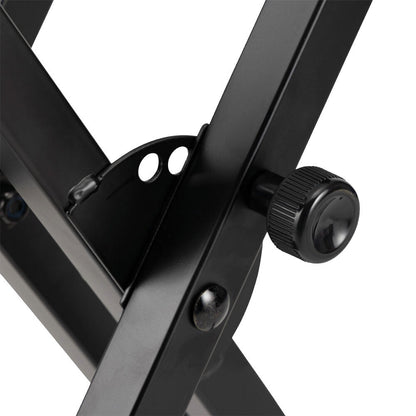 On Stage KS7191 Double X-Braced Keyboard Stand - Adjustable Height, Black Metal Construction, Fits Medium-Format Keyboards — view 2