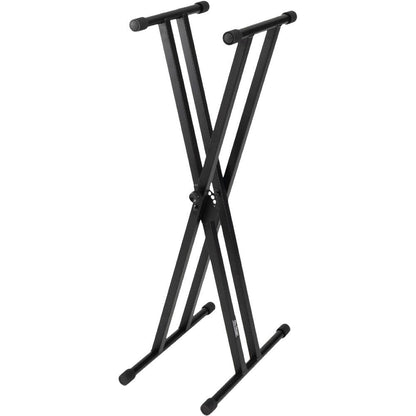 On Stage KS7191 Double X-Braced Keyboard Stand - Adjustable Height, Black Metal Construction, Fits Medium-Format Keyboards — view 6