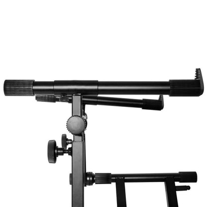 On Stage KS7292 Double-X Braced Ergo Lok Keyboard Stand with 2nd Tier, Adjustable Arms, 320 lbs Capacity, Black — view 4