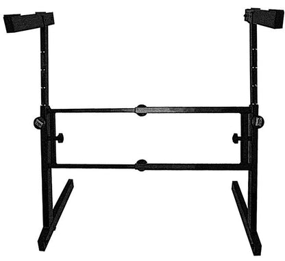 On Stage Pro Heavy Duty Folding Z-Style Stand for Keyboards and Mixers, 375 lbs Capacity, Adjustable Height and Width, Black Finish — view 2
