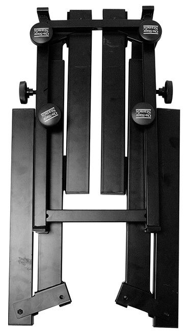 On Stage Pro Heavy Duty Folding Z-Style Stand for Keyboards and Mixers, 375 lbs Capacity, Adjustable Height and Width, Black Finish — view 3