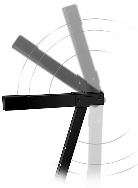 On Stage Pro Heavy Duty Folding Z-Style Stand for Keyboards and Mixers, 375 lbs Capacity, Adjustable Height and Width, Black Finish — view 6