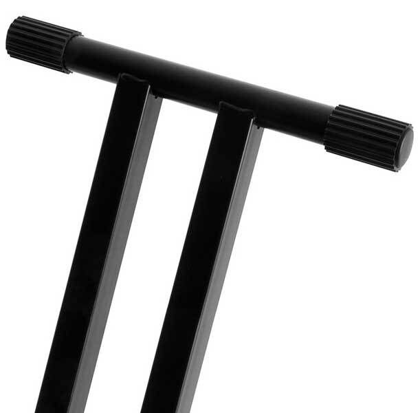 On Stage Pro Heavy Duty Double X-Braced Ergo-Lok Keyboard Stand, 320 lbs Capacity, Adjustable Height 27"-38", Black Powder Coat Finish — view 4