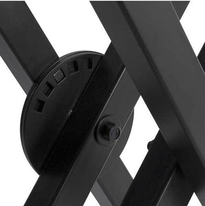 On Stage Pro Heavy Duty Double X-Braced Ergo-Lok Keyboard Stand, 320 lbs Capacity, Adjustable Height 27"-38", Black Powder Coat Finish — view 3