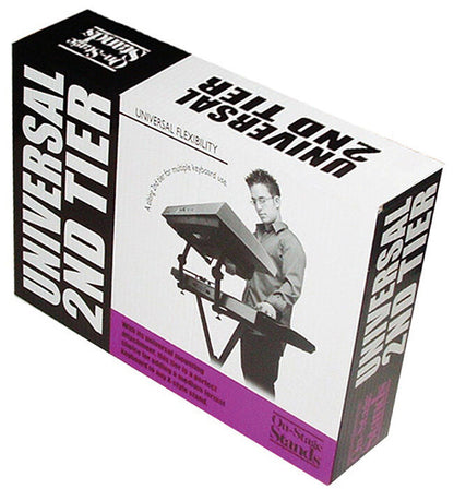 On Stage Universal 2nd Tier for X-Style Keyboard Stands, Black, Multi-use, 60 lbs Capacity, Fits 1" or 30mm Tubing — view 2