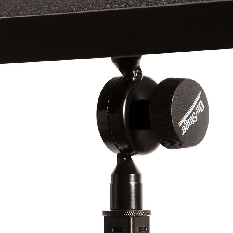 On Stage KSA8585 Accessory Tray for Single & 2-Tier Keyboard Stands - Black, 12"x8", Posi-Lok Mechanism, Includes Hook & Loop Strips — view 4