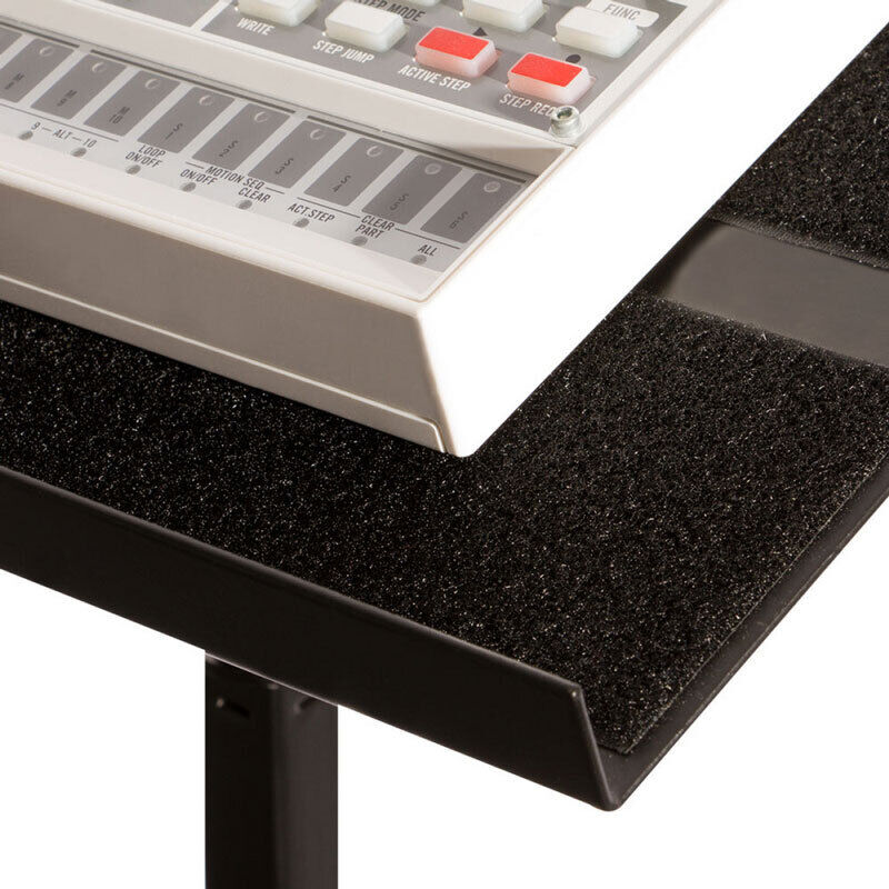 On Stage KSA8585 Accessory Tray for Single & 2-Tier Keyboard Stands - Black, 12"x8", Posi-Lok Mechanism, Includes Hook & Loop Strips — view 5