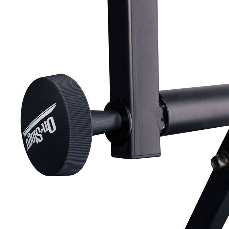 On Stage KSA8585 Accessory Tray for Single & 2-Tier Keyboard Stands - Black, 12"x8", Posi-Lok Mechanism, Includes Hook & Loop Strips — view 6