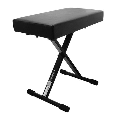 On Stage Deluxe X-Style Keyboard Bench with 2.5" Cushion, Adjustable Height, Folds Flat, Black