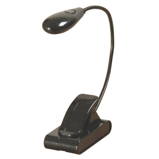 On Stage Solo Clip On Light with 2 Adjustable White LED Lights and Flexible Gooseneck