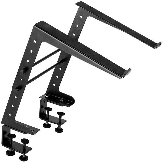 On Stage Clamp-On Multi-Purpose Stand with Shelf and Height Adjustments