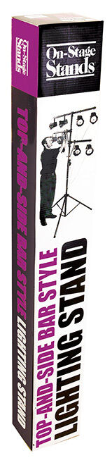 On Stage Lighting Stand with T-Bar and Side Bars, Adjustable Height 60"-120", Supports 8 Par Cans, 110 lbs Capacity, Black Powder Coat Finish — view 2