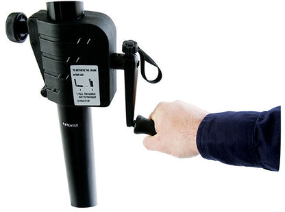On Stage Lighting Stand with Power Crank, 80 lbs Capacity, Adjustable Height 56"-138", 48" T-Bar for 4 Par Cans, Steel, Black Finish — view 3
