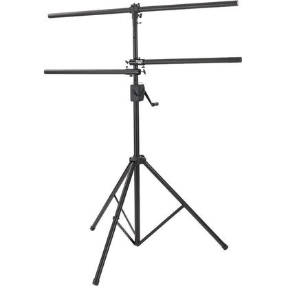 On Stage LS7805QIK Crank-Up Lighting Stand, 12 Par Capacity, Adjustable Height 54" to 132", Black, Aluminum and Steel Construction — view 3