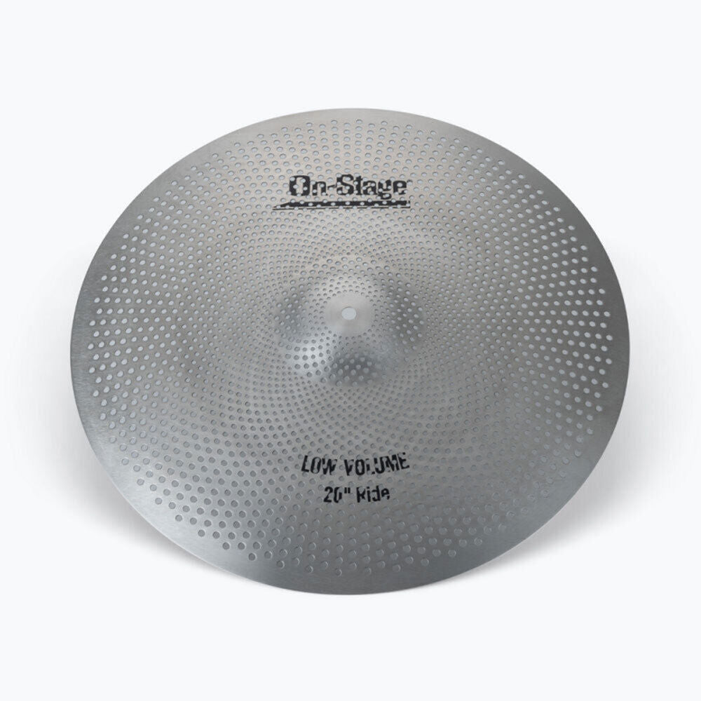 On Stage Low Volume Stainless Steel Cymbal Set - 14" Hi-Hats, 16" Crash, 18" Crash, 20" Ride — view 5
