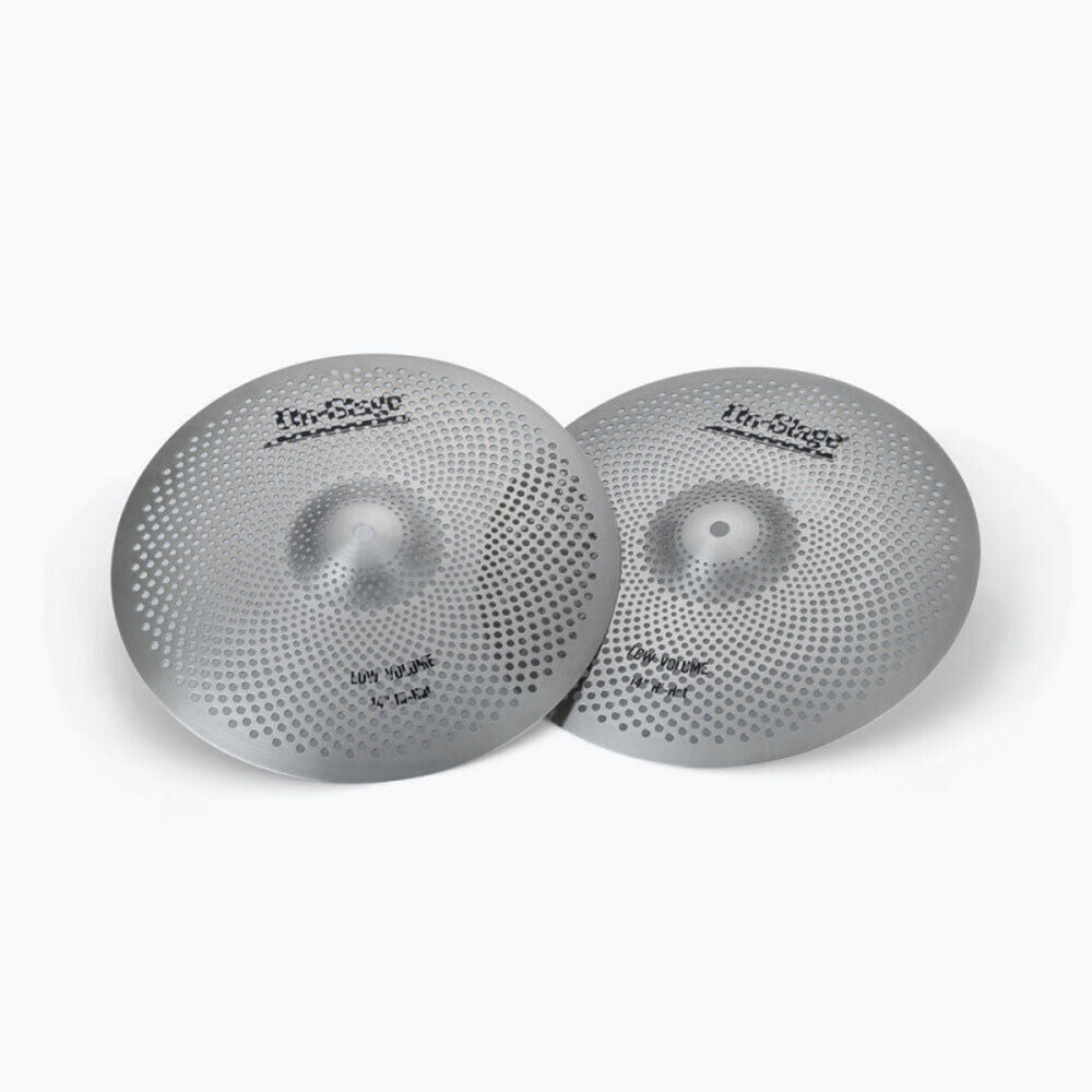 On Stage Low Volume Stainless Steel Cymbal Set - 14" Hi-Hats, 16" Crash, 18" Crash, 20" Ride — view 2