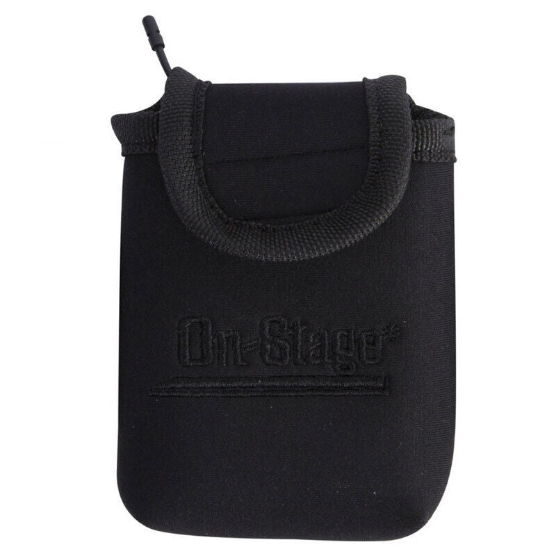 On Stage Wireless Transmitter Pouch with Adjustable Guitar Strap, Water Resistant Neoprene, Fits 1"x3"x3.5" Transmitters, Black — view 2