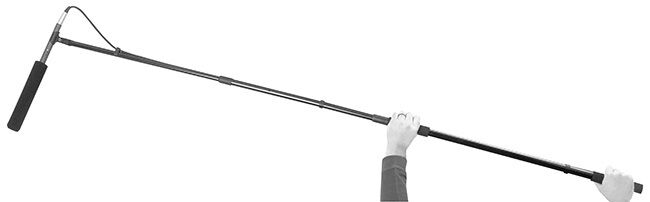 On Stage MBP7000 Handheld Microphone Boom Pole, Adjustable 3.1"-8.1", Lightweight Aluminium, Twist Lock System, Black — view 2