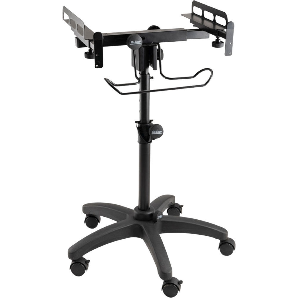 On Stage MIX-400 Mobile Mixer/Controller Stand with Adjustable Height and Rolling Base