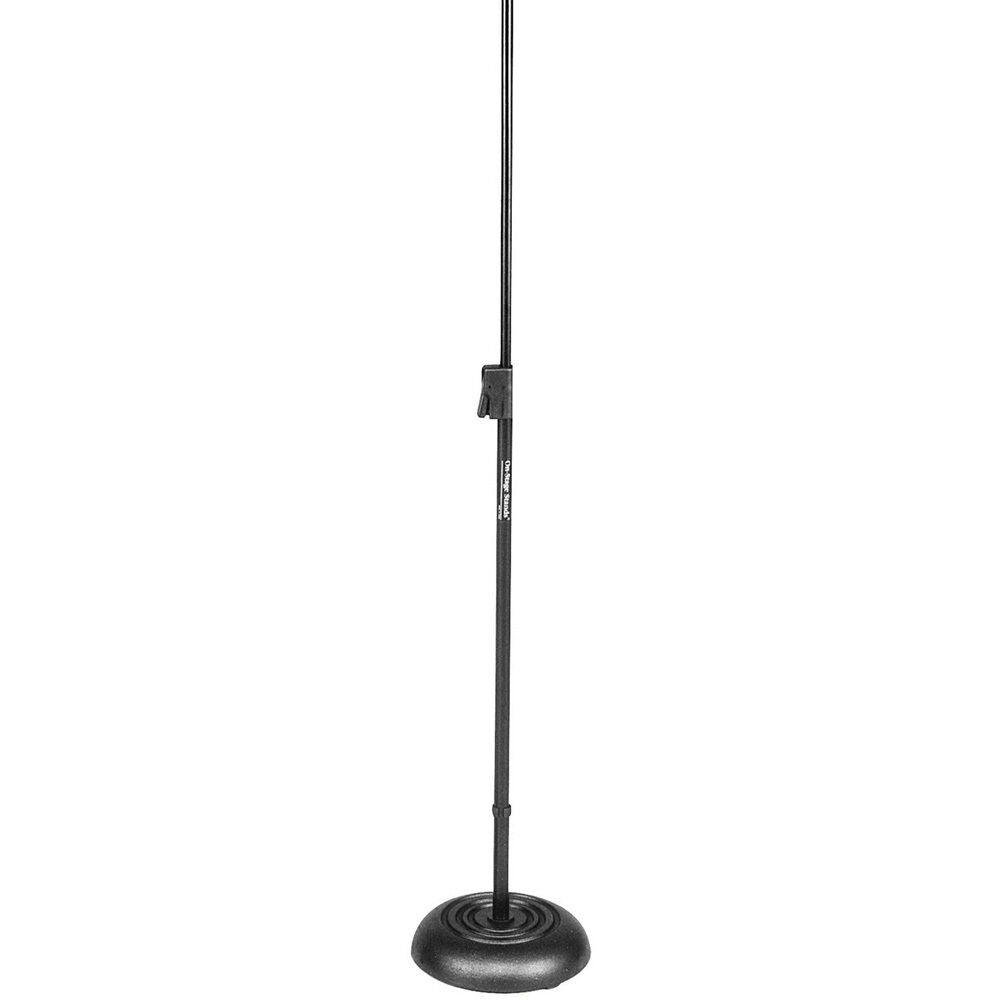 On Stage Straight Mic Stand with Quik-Release Trigger Clutch and 7lb Weighted Base