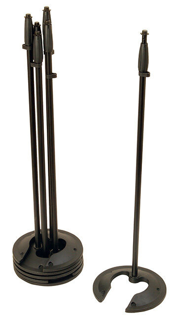 On Stage OSMS7325 Straight Mic Stand with Stackable Weighted Base, Height Adjustable 34" to 61", 9.85" Base Diameter — view 2