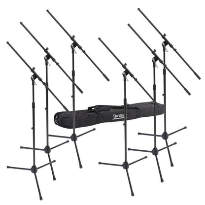 On Stage 6-Pack Microphone Boom Stands with Padded Bag - OSMS7701B