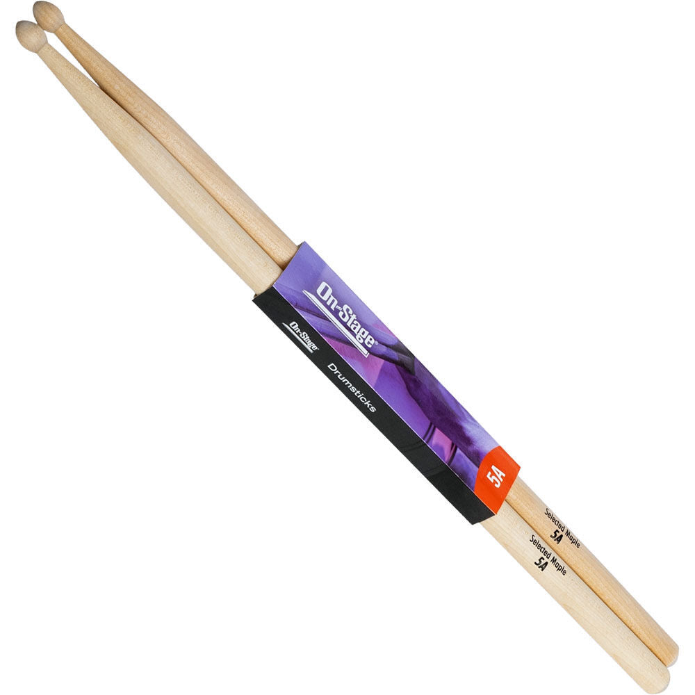 On Stage 5A Maple Wood Tip Drum Sticks - 1 Pair