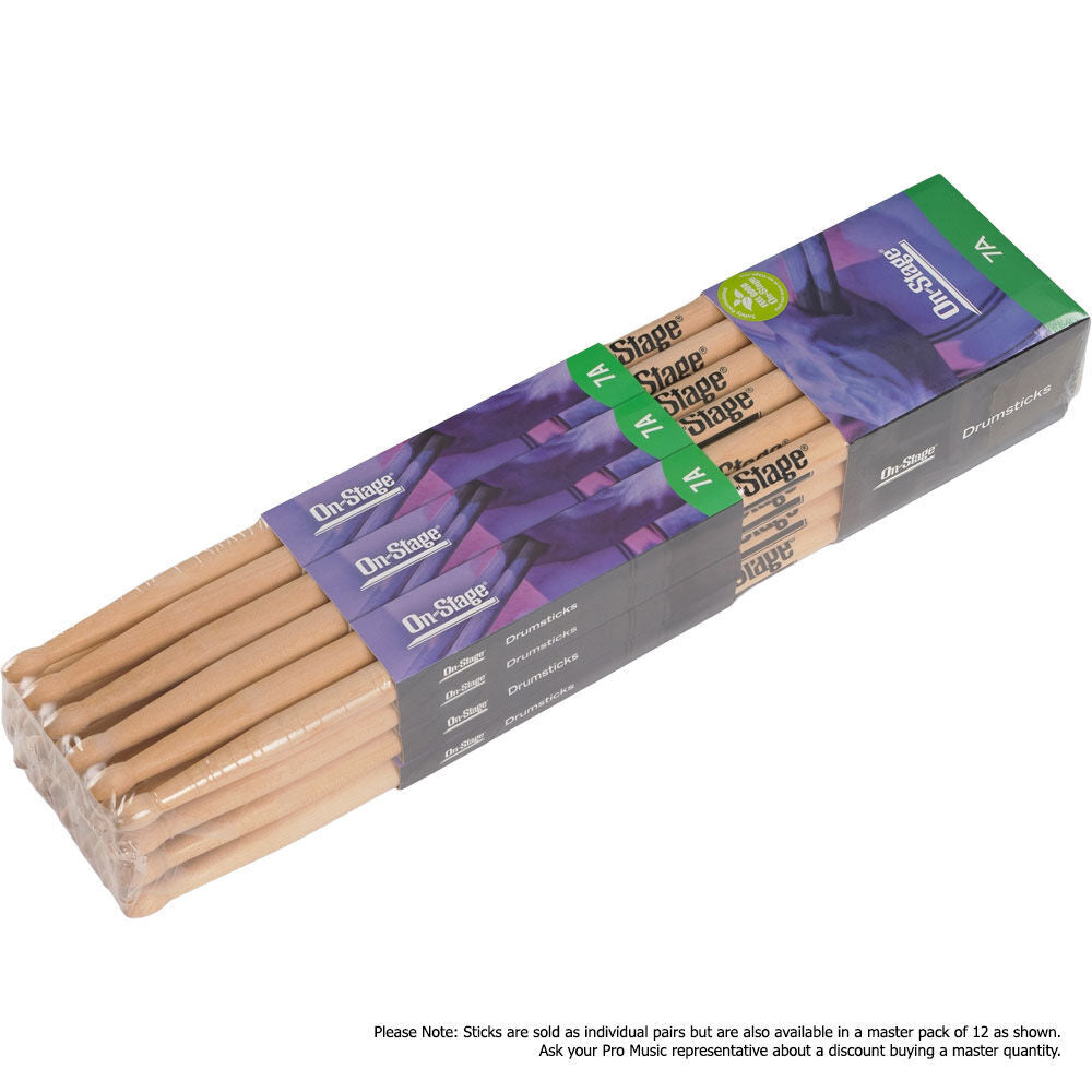 On Stage 7A Maple Wood Tip Drum Sticks - Kiln Dried, Straight & Durable (1-Pair) — view 4
