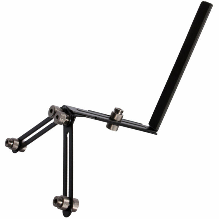 On Stage MY650 Dual Mic Attachment Bar for Amplifiers - Holds 2 Mics, Adjustable Height, Steel Construction, Padded Support, Black/Chrome — view 2