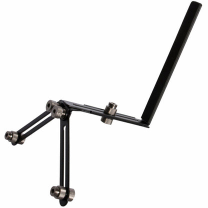 On Stage MY650 Dual Mic Attachment Bar for Amplifiers - Holds 2 Mics, Adjustable Height, Steel Construction, Padded Support, Black/Chrome — view 2