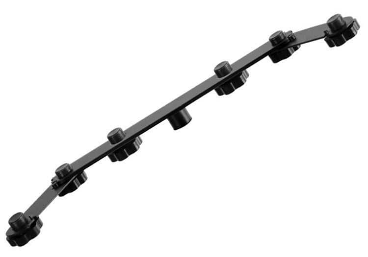 On Stage Deluxe Stereo Mic Attachment Bar for up to 6 Mics, 16" Length, 5/8"-27 Threading, Adjustable Angle — view 3