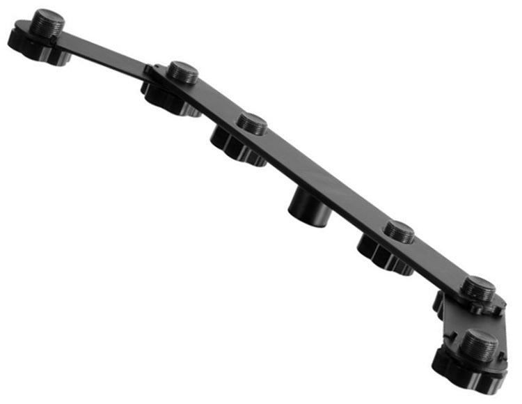 On Stage Deluxe Stereo Mic Attachment Bar for up to 6 Mics, 16" Length, 5/8"-27 Threading, Adjustable Angle