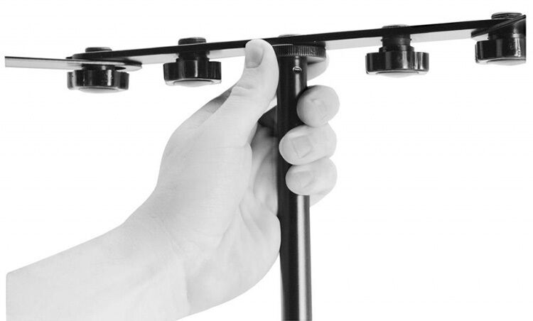 On Stage Deluxe Stereo Mic Attachment Bar for up to 6 Mics, 16" Length, 5/8"-27 Threading, Adjustable Angle — view 4