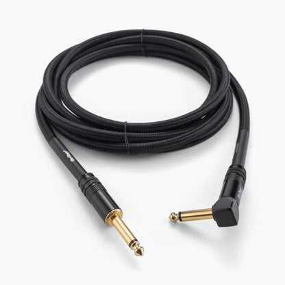 On Stage 10ft Braided Instrument Cable with Gold-Plated Connectors - 1/4" Straight to Right Angle — view 2