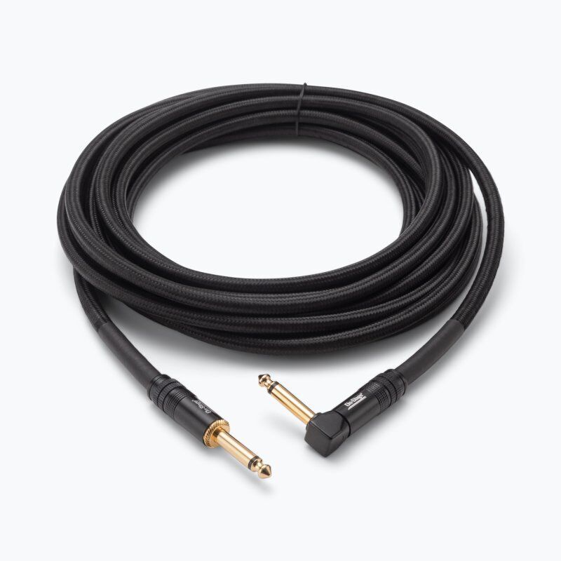 On Stage 15ft Braided Instrument Cable 1/4" Straight to Right Angle Gold-Plated Connectors — view 3