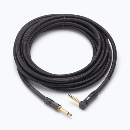 On Stage 25ft Braided Instrument Cable 1/4" Straight to Right Angle, Gold-Plated Connectors, Double Shielded, Oxygen-Free Copper — view 2