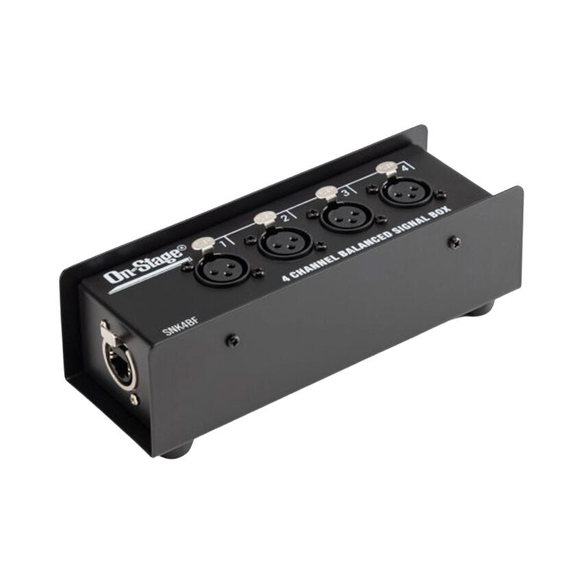 On Stage Production-Grade Female Snake Signal Box (4 XLR Female - RJ45)
