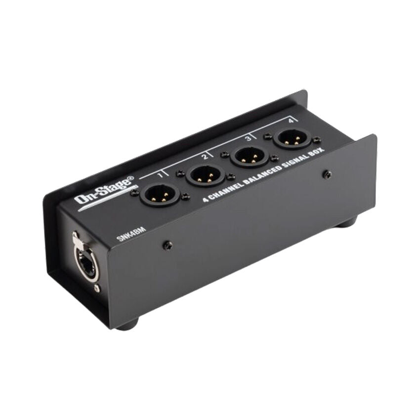 On Stage Production-Grade Snake Box (4 XLR Male - RJ45) for Balanced-Analog and Digital Signal Routing