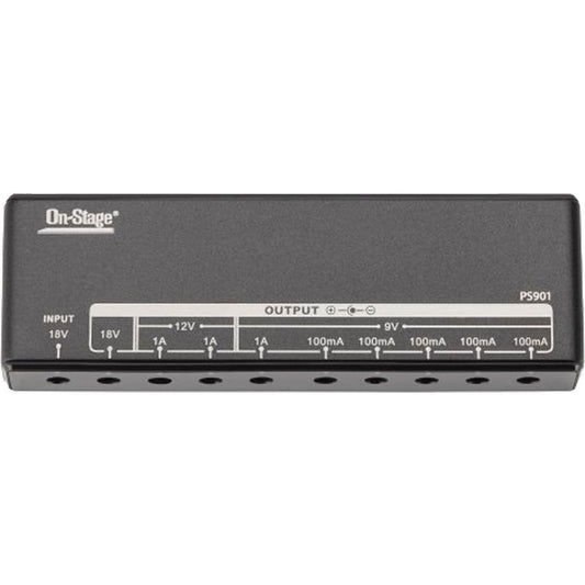 On Stage PS901 Pedalboard Power Bank with Surge Protection and Multiple Outputs