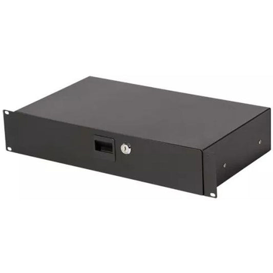 On Stage 2U Shallow Locking Rack Drawer for Studio and Stage Accessories