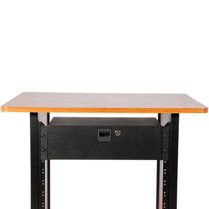 On Stage 3U Shallow Locking Rack Drawer - Secure Storage for Cables and Tools, Steel Construction, Black Finish — view 2