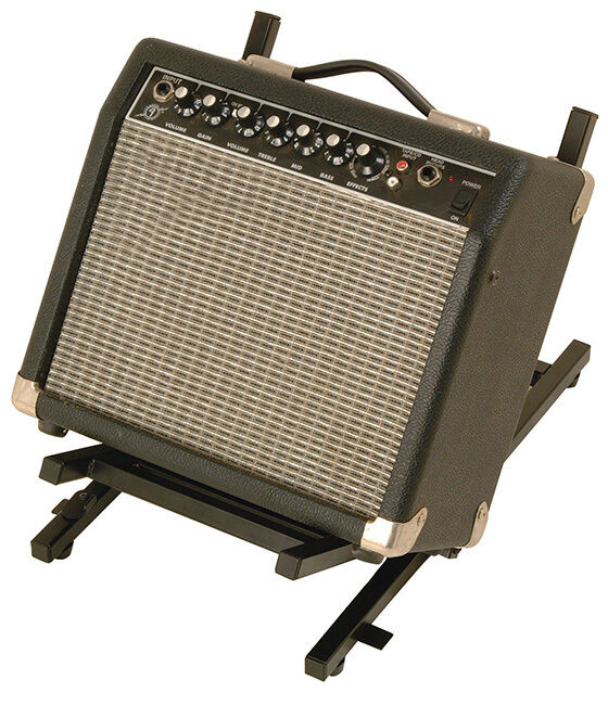 On Stage OSRS4000 Folding Tiltback Amp Stand for Small Amps, Black Powder Coat Finish — view 2