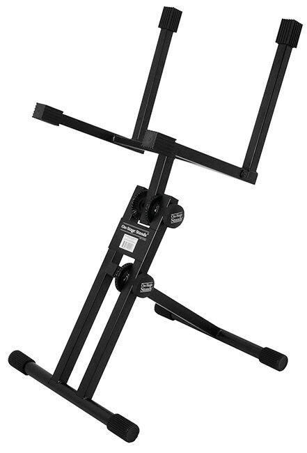 On Stage Pro Tiltback Amplifier Stand - All-Steel, 90 lbs Capacity, Adjustable A-Frame, Black Powder Coat Finish, 12" Arm Width, 17" Base Spread
