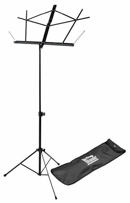On Stage Compact Sheet Music Stand with Adjustable Height and Carrying Bag