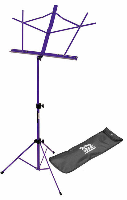 On Stage Compact Purple Sheet Music Stand with Carrying Bag