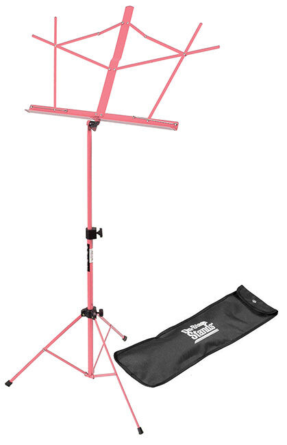 On Stage Pink Compact Sheet Music Stand with Carrying Bag