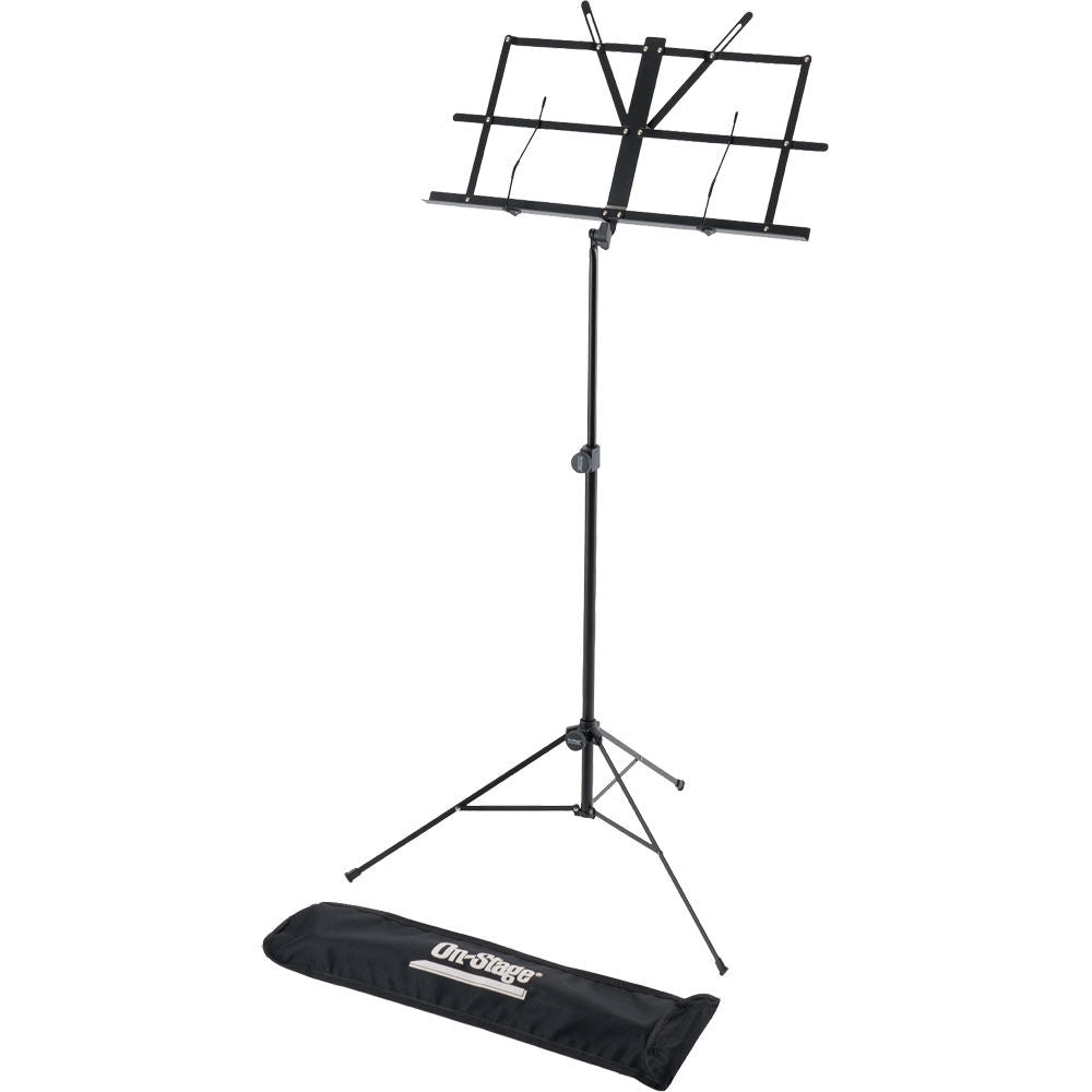 On Stage SM7133BB Sheet Music Stand with Adjustable Bookplate and Carrying Bag